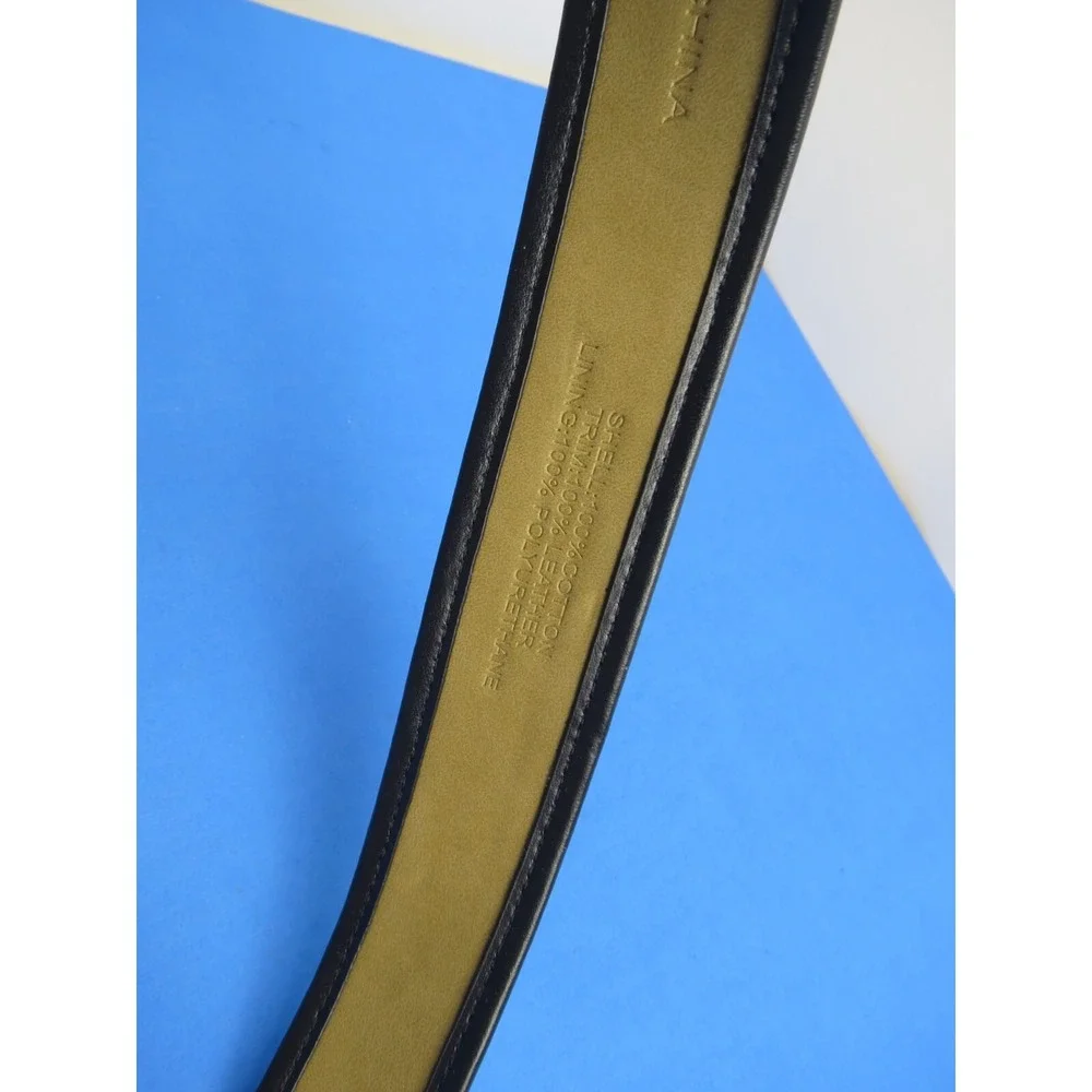 Talbots Green Black Leather Belt Gold Buckle Size Medium